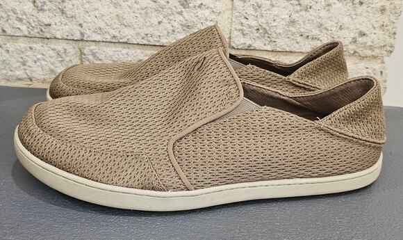 OluKai Nohea Mesh Slip On Comfort Shoes Tan Khaki Men\'s Size US 11.5 main image 6